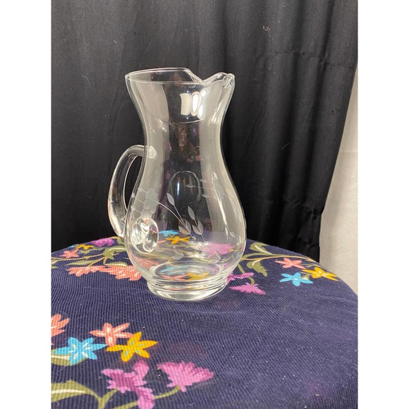 Vintage Princess House “Heritage” Design Clear Crystal Glass Pitcher - Picture 6 of 9